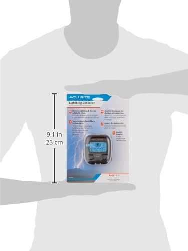 AcuRite 02020 Portable Lightning Detector Black, 2½L x 1W x 2¾H - Image 5