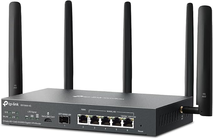 TP-Link ER706W-4G Omada 4G+ Cat6 AX3000 Gigabit VPN Gateway Router | Wi-Fi 6 - Image 4