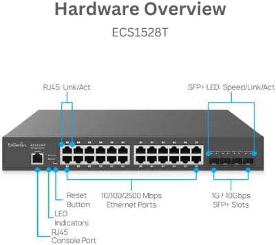 EnGenius Cloud Managed ECS1528T 24-Port 13” Compact Gigabit Switch w/ 4 SFP+ - Image 2