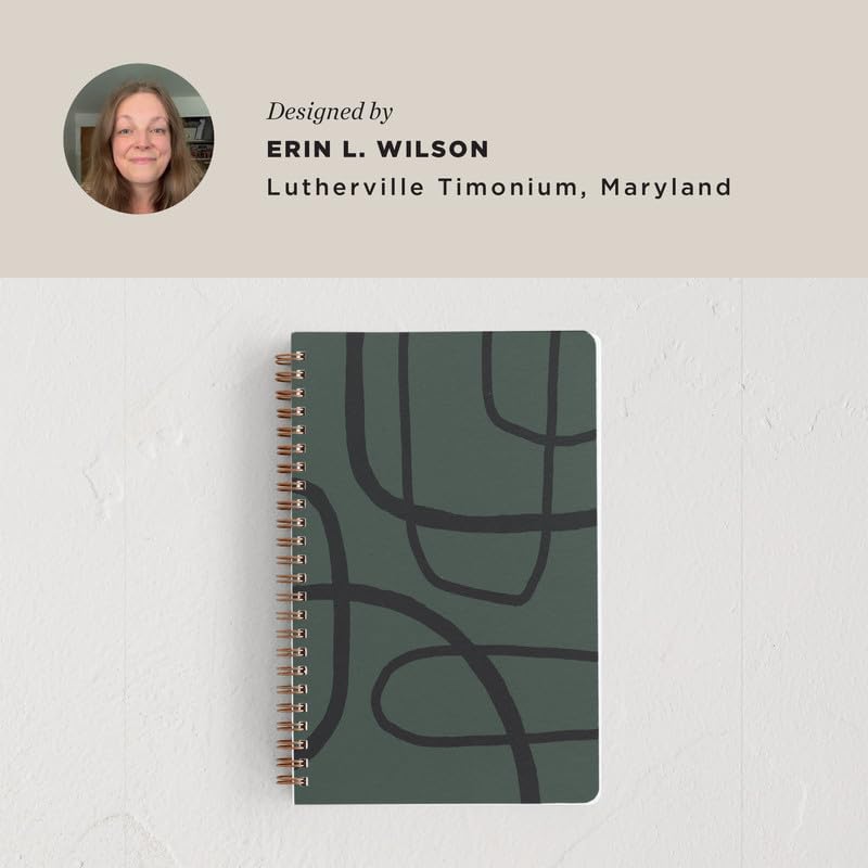 Minted Find Your Own Way Notebook, Writing Journal for Notes & Journaling, Durable Acrylic Free Cover, Abstract Modern Art Design, Spiral Bound Journal Notebook with 80 Lined Pages, 5.5" x 8.5"