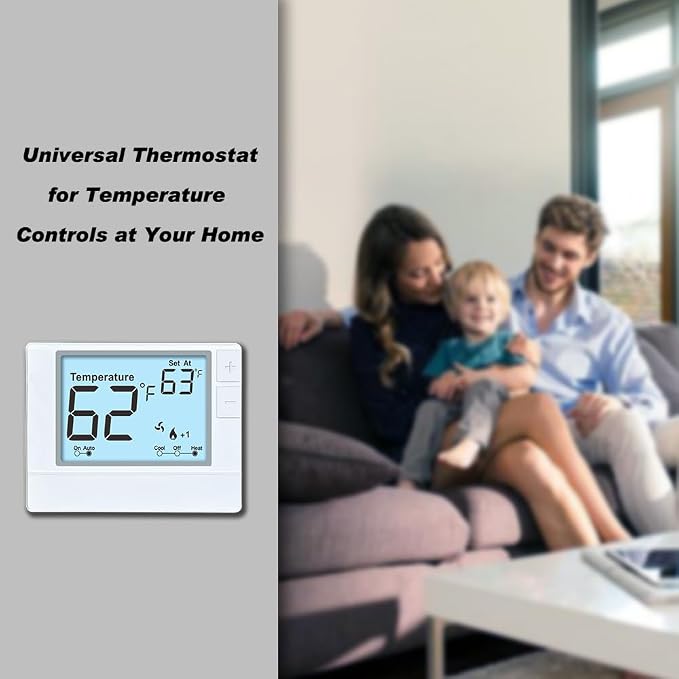 Multi Stage Thermostat for Home Cooling and Heating, 2 Heat/2 Cool, Super Clear - Image 7