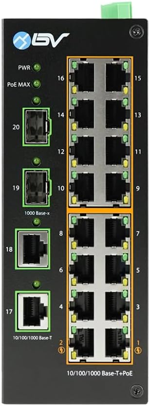 BV-Tech Industrial DIN Rail PoE Ethernet Switch - Image 2