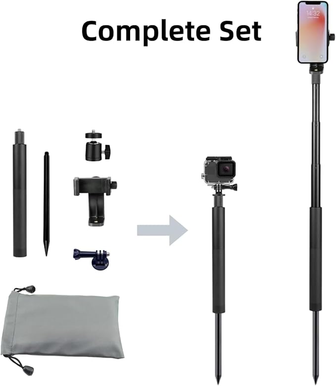 Golf Monopod Selfie Stick with Ground Spike Stake, Golf Swing Analyzer Phone - Image 6