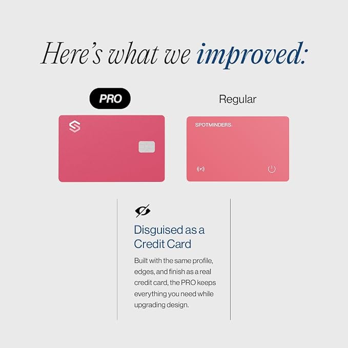 SPOTMINDERS Apple MFi Certified Credit Card Wallet Tracker PRO Pink Travel - Image 9