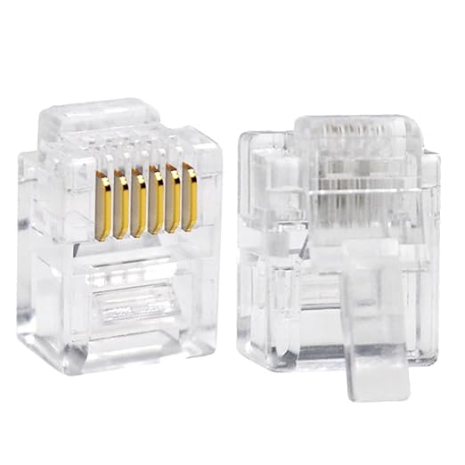 RJ12 6P6C Connectors 6 Pin Telephone Line Cable Wire Male Plug - Image 6