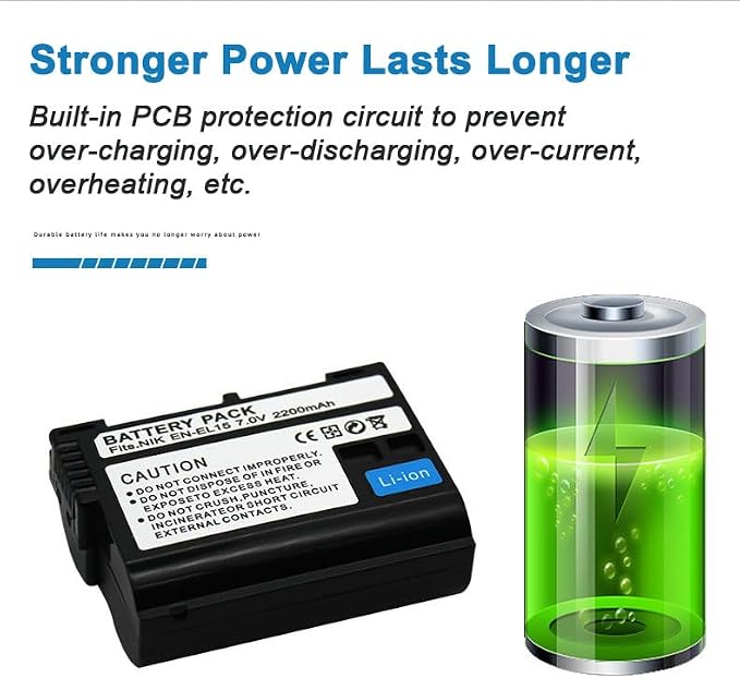 EN-EL15 Camera Battery Multifunctional Charger Set Compatible - Image 6