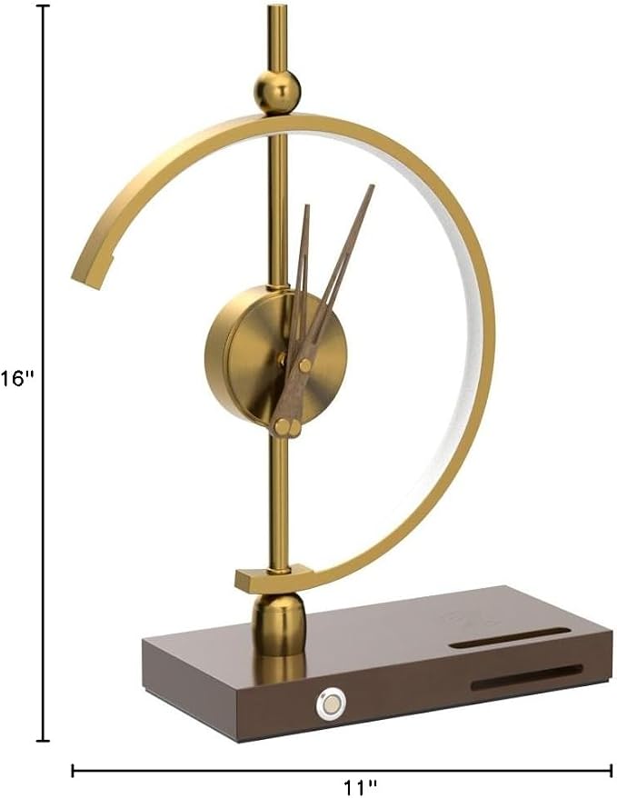 'Golden Time' Clock | Table Lamp | Qi Wireless and USB Charger - Image 8