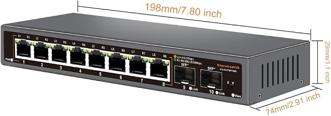 8-Port 2.5G Unmanaged Ethernet Switch, 8×2.5G Base-T Ports, 2×10G SFP+ Uplink - Image 7