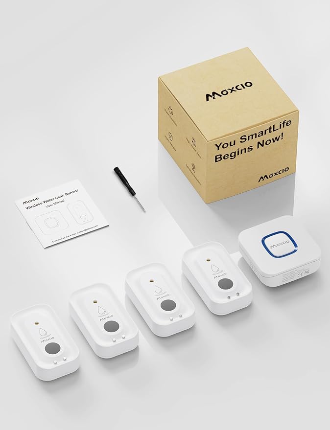 MAXCIO Wi-Fi Water Leak Detector 4 Pack, Smart Water Wireless Sensor - Image 9