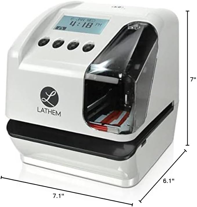 Lathem LT5000 Electronic Multi-Line Date and Numbering Document Stamp Time Clock - Image 5