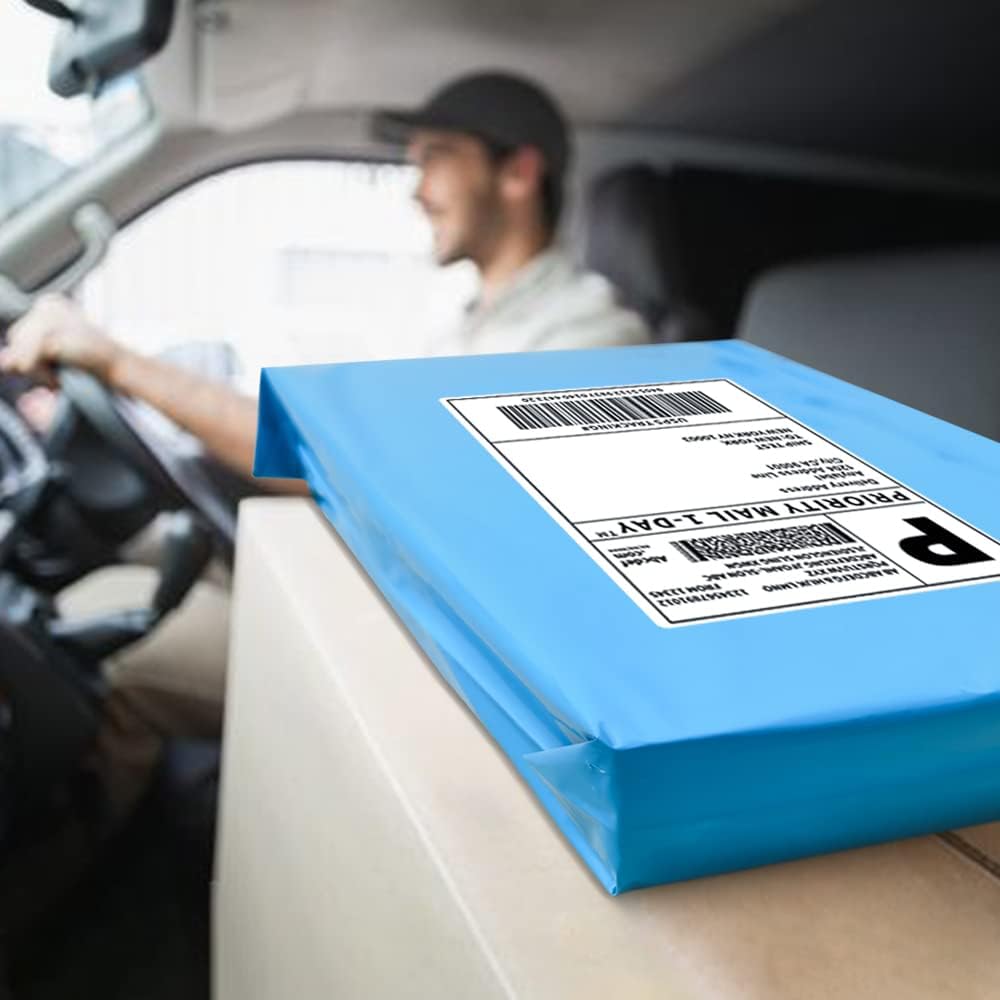 POLYSELLS 500 pcs 14.5x19 Inches Blue Poly Mailers Shipping Envelopes, Strong Adhesive Sealing, Waterproof, and Tear-resistant Postal Mailing Bags for Clothing, Books, and Accessories