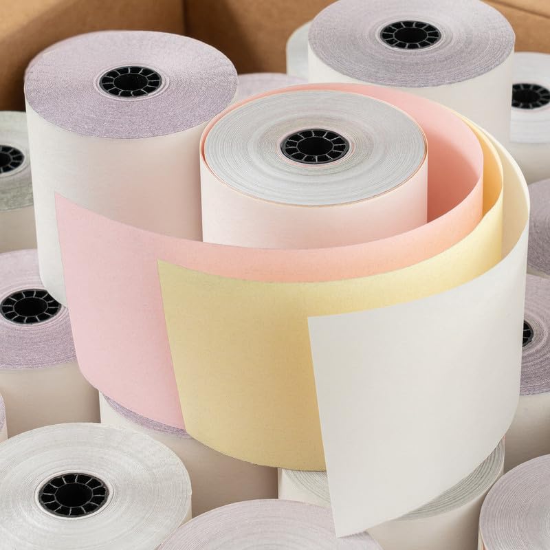 3" Carbonless 65' 3-ply Paper, 40 Rolls - Compatible with Star SP700, Epson M119 & More