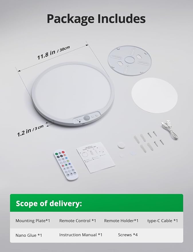 Bojim 10000mAh Battery Operated Ceiling Light - Image 9