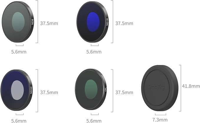 SmallRig Threaded Filter Kit for DJI Osmo Action 6, 4 Pack CPL ND8 ND16 ND32 - Image 9
