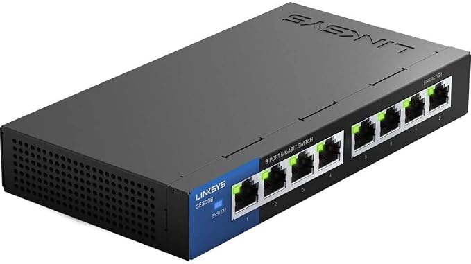 Linksys SE3008: 8-Port Gigabit Ethernet Unmanaged Switch, Computer Network - Image 2