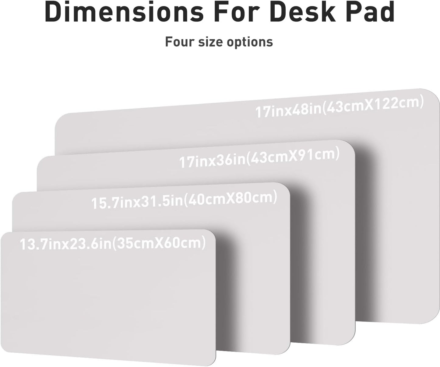 Aothia Large PU Leather Desk Pad Protector – Non-Slip Mouse Pad & Writing Mat for Office/Home, Waterproof, Easy to Clean (48" x 17", Pale Lavender White)