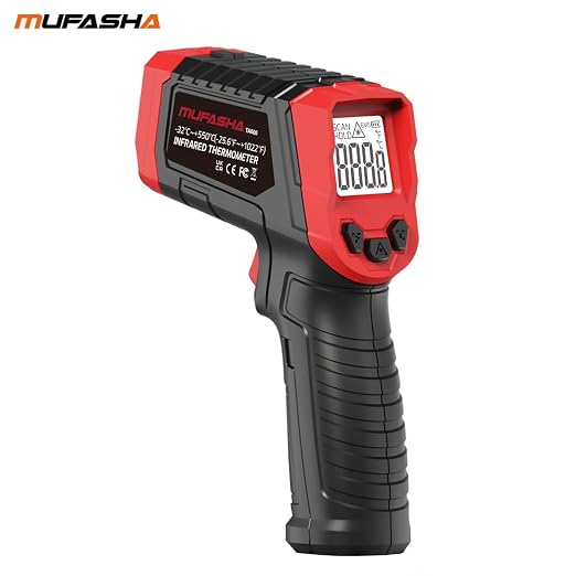 MUFASHA Infrared Thermometer Temperature Gun Laser High Temp Thermometer - Image 7