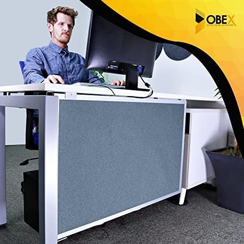OBEX Acoustic Table Mounted Modesty Desk Privacy & Sound Absorbing Panel for Office Cubicles, 12" x 48", Twilight