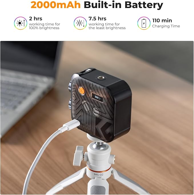 K&F CONCEPT RGB Video Light, 360° Full Color Portable Photography Light - Image 7