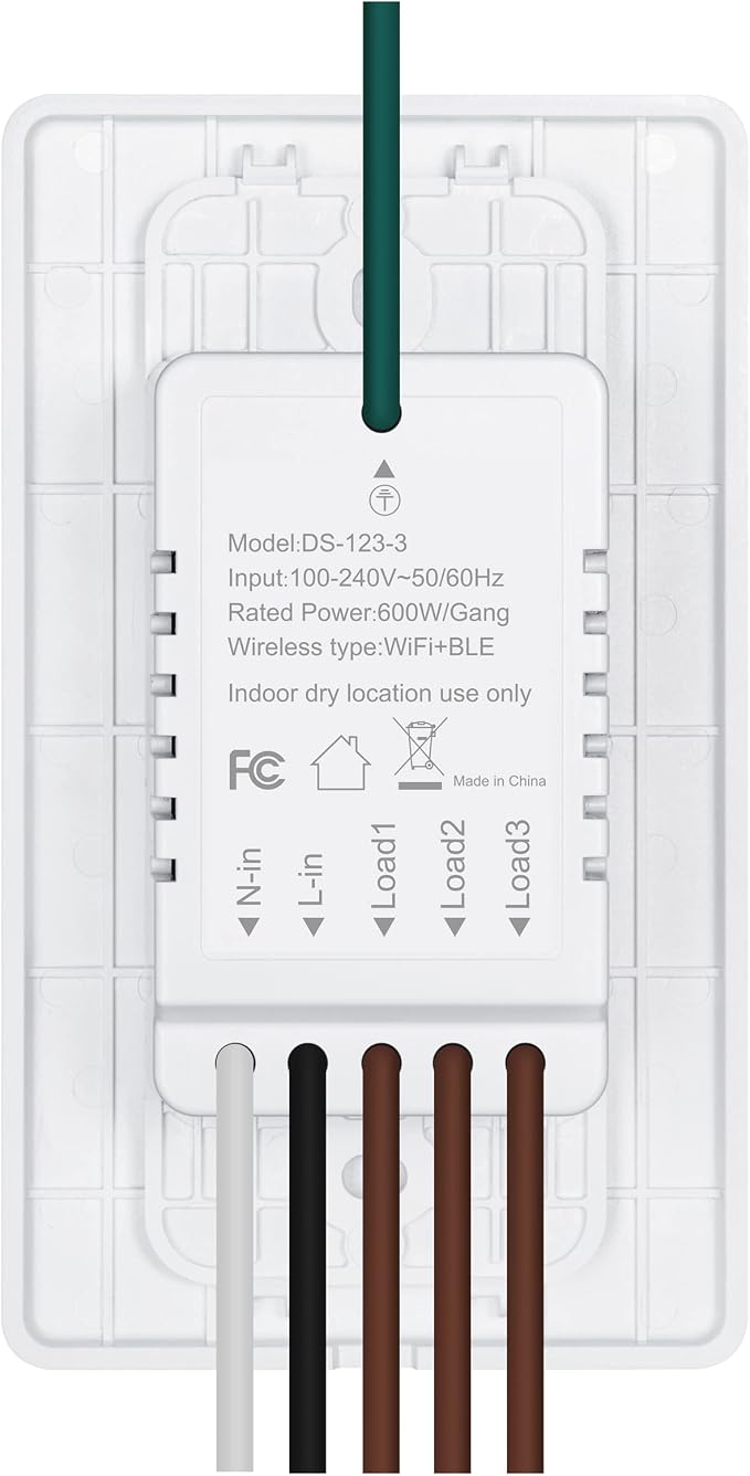 Nexete Smart Triple Light Switch, Remote Voice Control, Compatible - Image 9