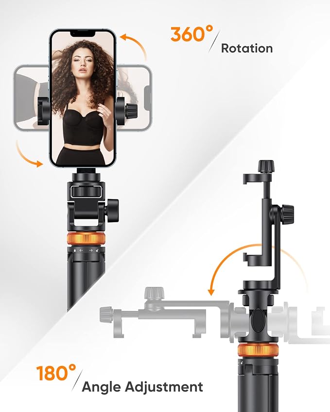 EUCOS 62" Phone Tripod, Tripod for iPhone & Selfie Stick - Image 6
