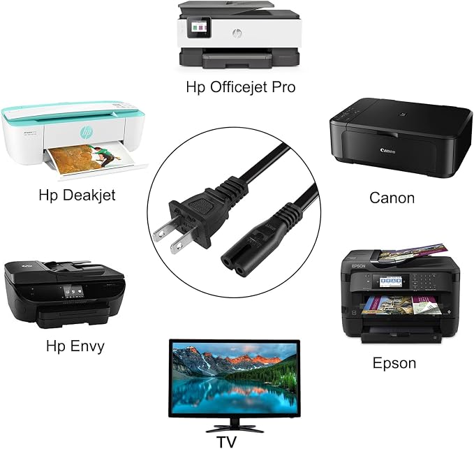 Printer Power Cord for HP OfficeJet Pro/Envy/DeskJet/Photosmart Series - Image 4