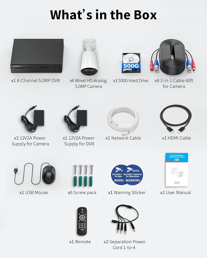 《5MP Super HD & 80ft IR Night Vision》Wired Security Camera System Outdoor - Image 9
