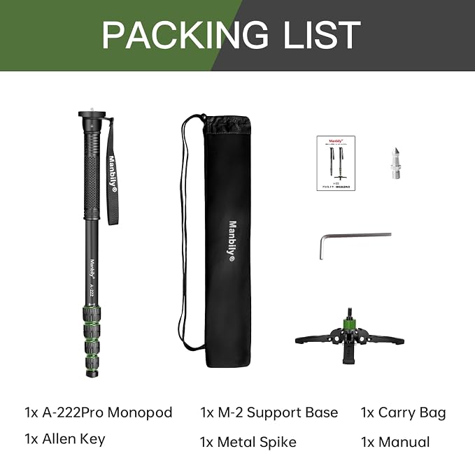 Manbily Camera Monopod with Feet, Aluminum Portable Travel Monopod with - Image 7