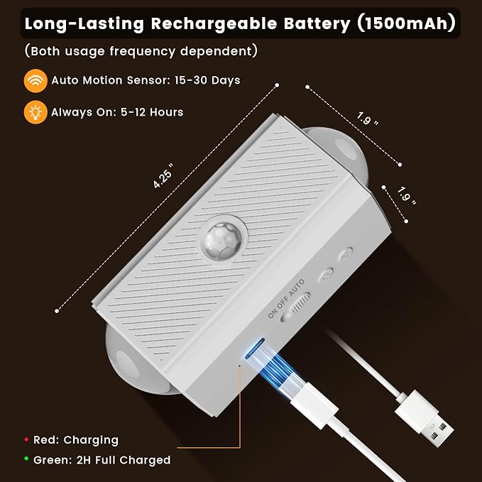 easuntec Motion Sensor Rechargeable Night Light Color Changing, 8 Colors Sunset - Image 9