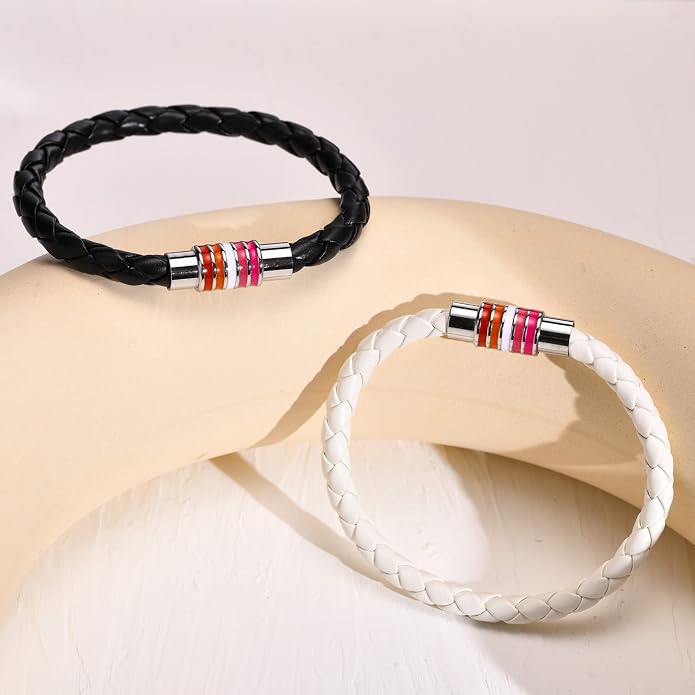 Nanafast Titanium Stainless Steel Rainbow LGBT Pride Bracelet Handmade Braided - Image 7