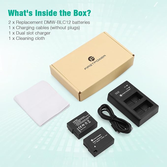 FirstPower DMW-BLC12 DMW-BLC12PP Battery and Dual Slot Charger - Image 7