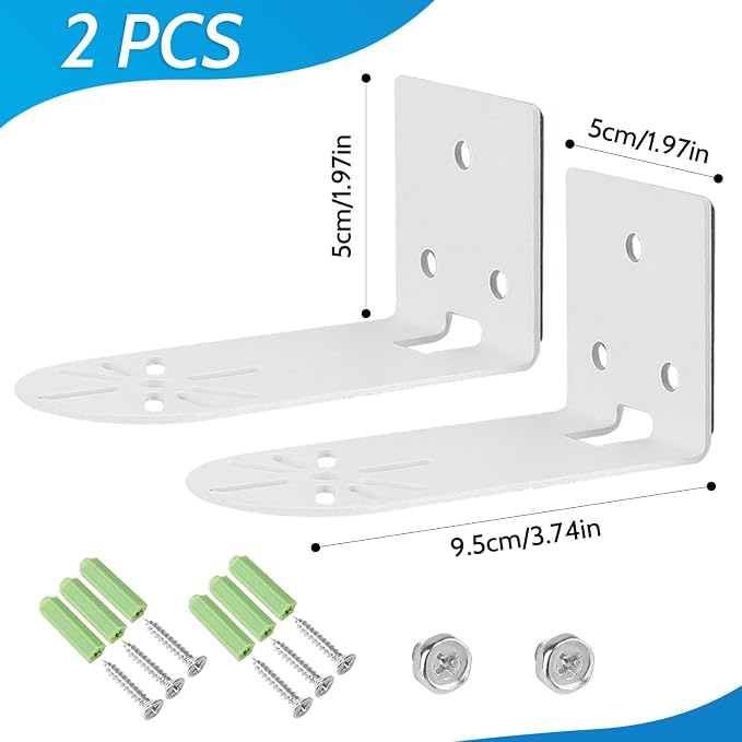 2Pack Adhesive Metal Wall Mount Bracket, Compatible - Image 7