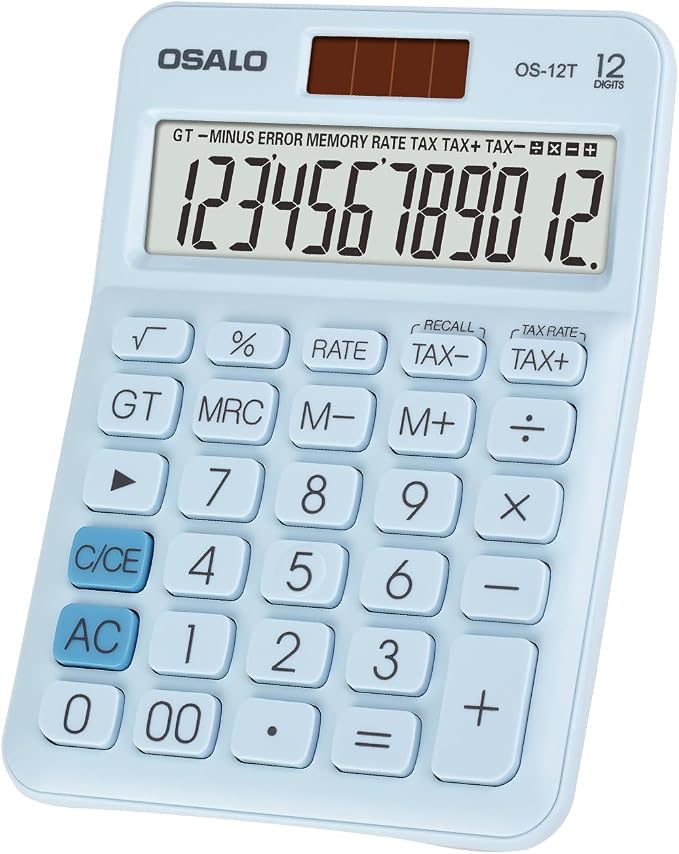 Pocket Small Size Desk Calculator, 12 Digit Large LCD Display, Basic Tax - Image 9