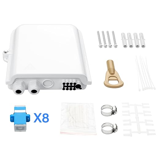 8 Core Fiber Distribution Box, ABS Fiber Optic Terminal Box Waterproof Suitable - Image 7