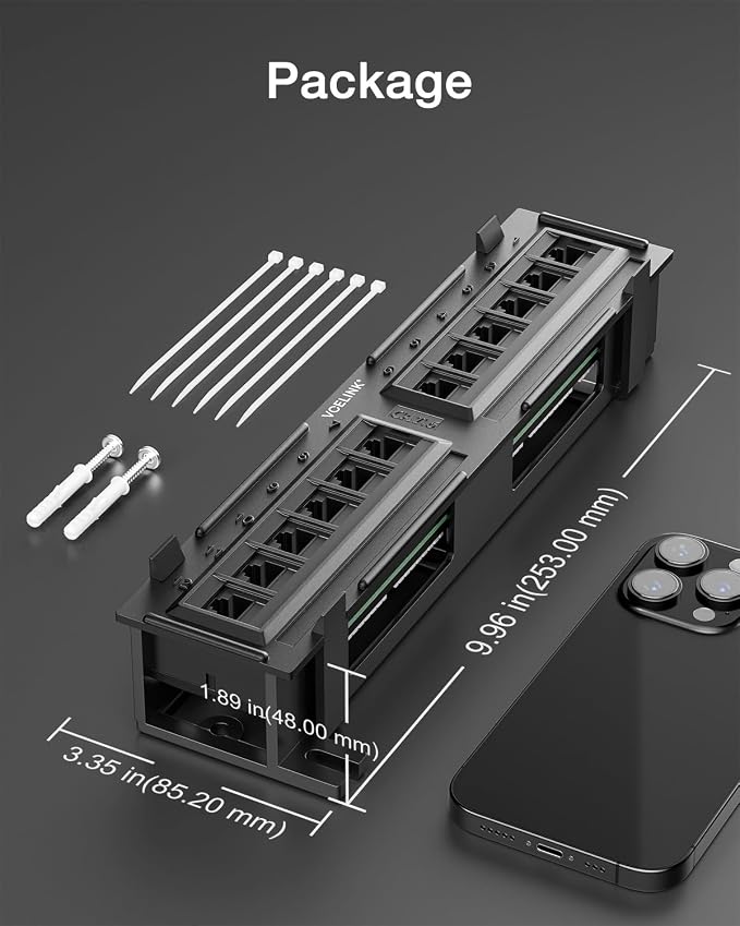 VCELINK 12-Port Cat6 Patch Panel 1000 Mbps - Image 8