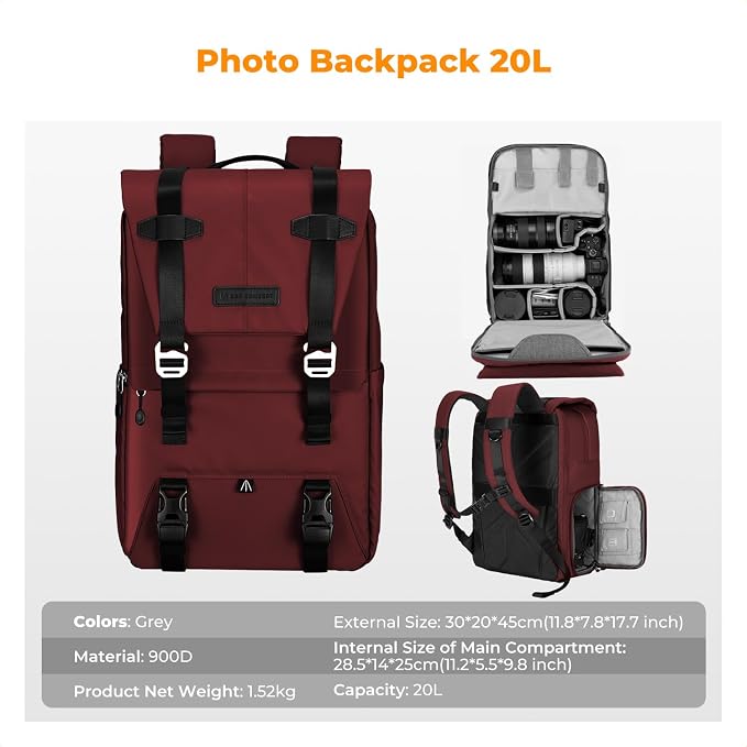 K&F CONCEPT Camera Backpack, Camera Bags - Image 7