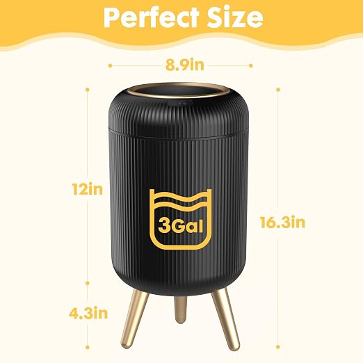 Bathroom Trash Can Automatic Touchless,3 Gallon Smart Motion Sensor Trash Bin - Image 7