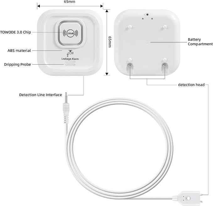 WiFi Water Leak Detectors 100dB Smart Water Sensor Alarm - Image 9