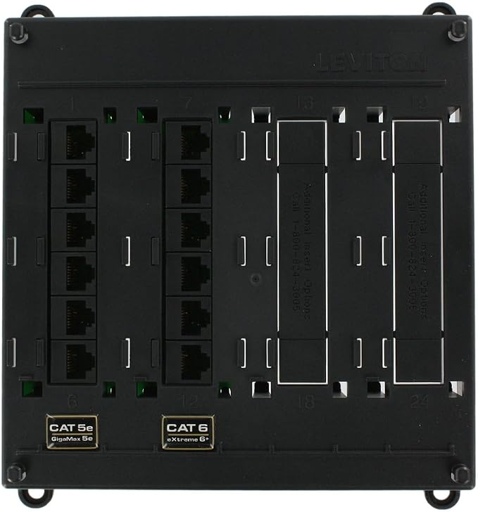 Leviton Twist and Mount Patch Panel, 6 CAT 5e ports and 6 CAT 6 ports by Leviton