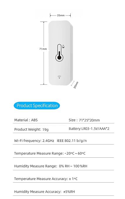 4-Pack WiFi Temperature Humidity Sensor: Indoor Thermometer Hygrometer - Image 8