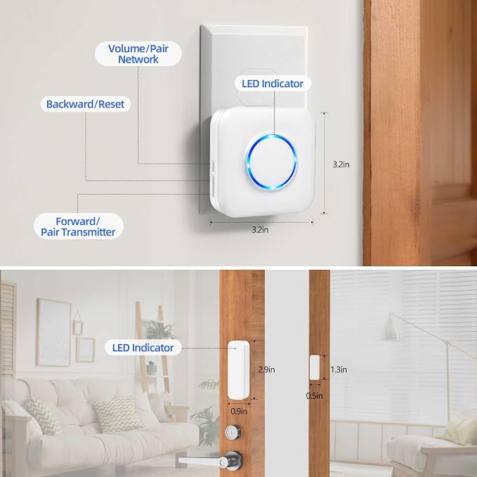 Door Chime, Smart WiFi Door Sensor Chime Window Sensor Alarm - Image 9