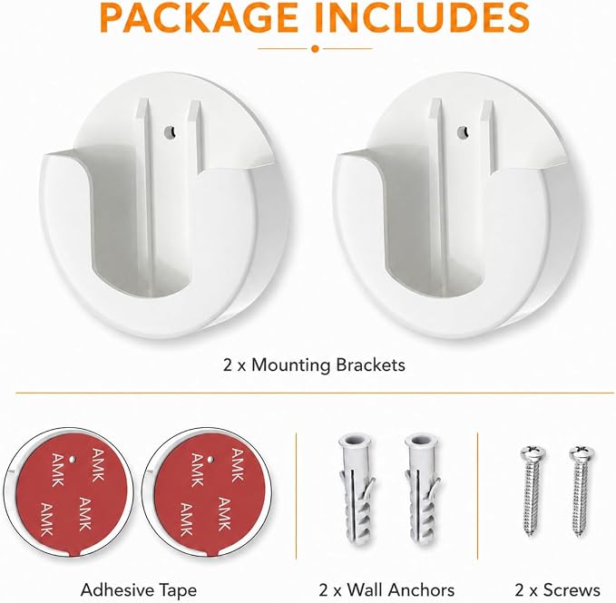 2 Pack Adhesive Indoor Wall Mount, Two Ways Easy Installation - Image 7