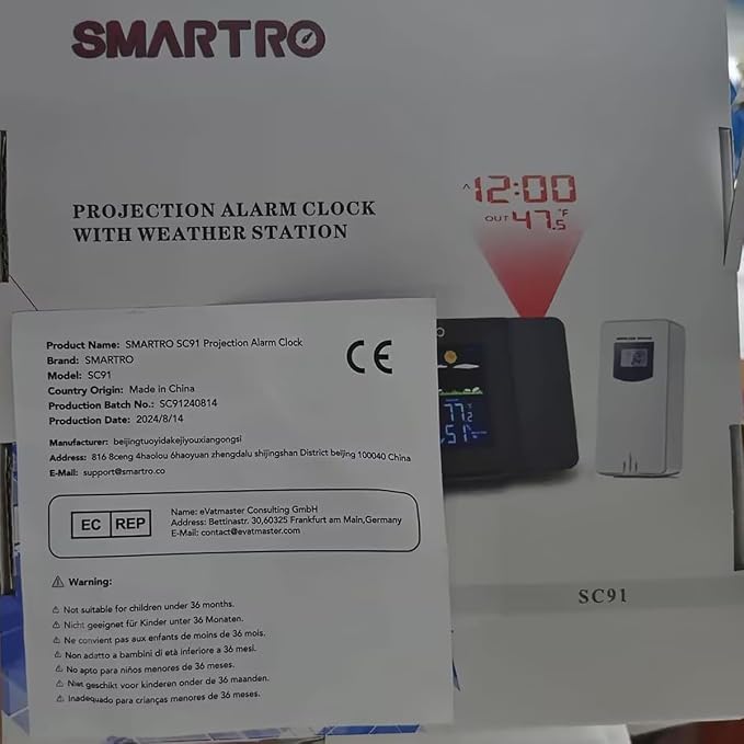 SMARTRO SC91 Projection Alarm Clock - Image 9