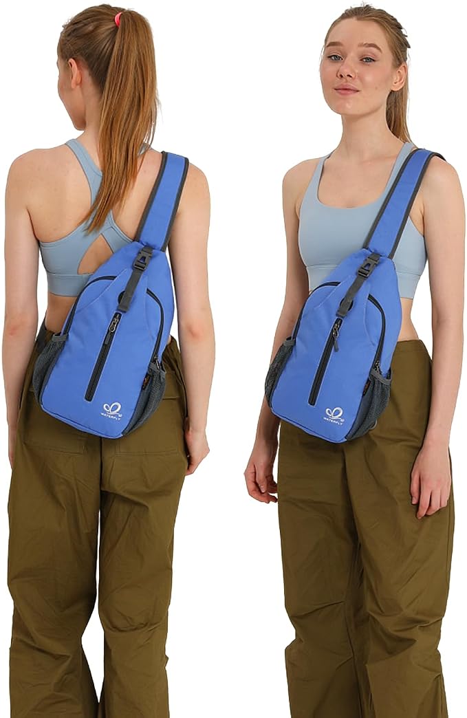 WATERFLY Crossbody Sling Backpack Sling Bag Travel Hiking Chest Bag Daypack - Image 6
