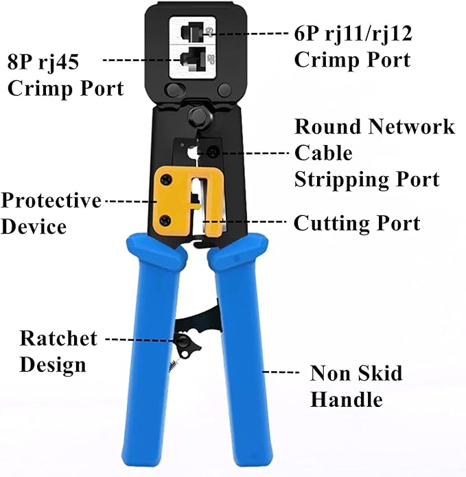 Gaobige rj45 Crimping Tool for Cat6 Cat5e Cat5, Sturdy Crimper for rj45 rj12/11 - Image 7