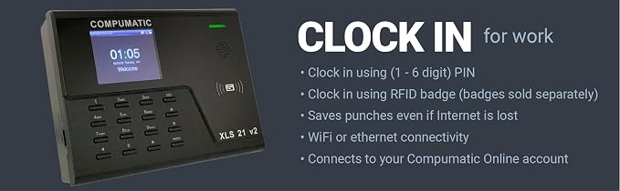 COMPUMATIC PIN Entry and RFID Time Clock - Image 6