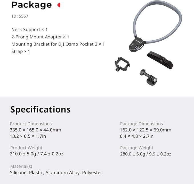 SMALLRIG Magnetic Neck Mount for DJI Pocket 4/3/OSMO 360/Nano/Action 6/5 Pro/4 - Image 8