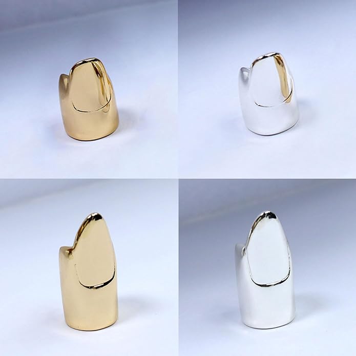 LIANXUE Metal Nail Cover Ring Hip Hop Cosplay Unisex Punk Gold Silver Color - Image 7
