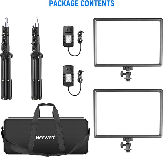NEEWER 13" LED Video Light Panel Kit, 2 Pack Bi Color Dimmable - Image 8