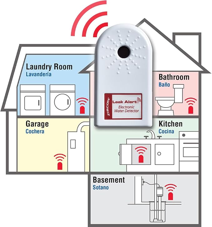 Zircon Leak Alert 3-Pack Water Detector Alarm – 90 dB Battery-Powered Leak & - Image 5